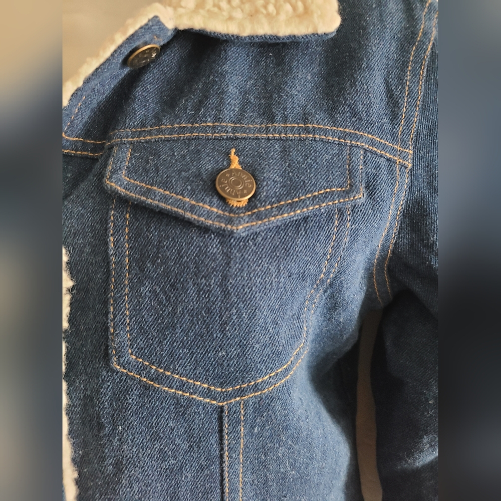 Annie Blue Denim Jacket with Sherpa Lining, Small Jacket - Picture 8 of 11